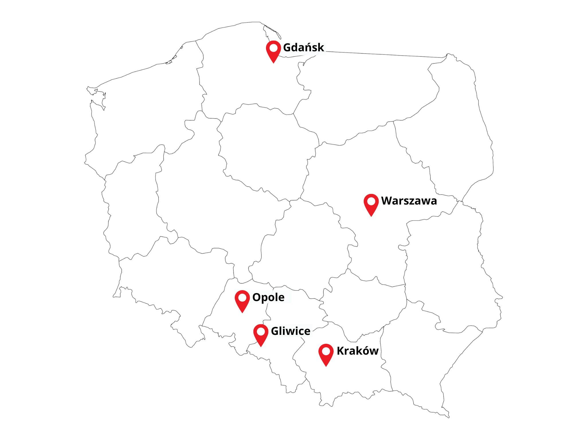 Mapa Polski z lokalizacjami Smooth The Fruit